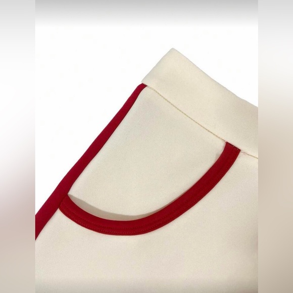 Elegant Cream and Red Women's Pants - Picture 4 of 7